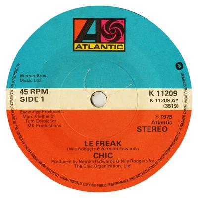 7-palcový singel CHIC - Le Freak K11209 Atlantic 1978 UK Soul/Funk Použitý
