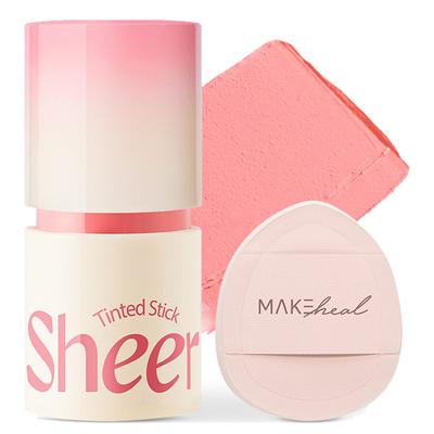 Makeheal Tinted Sheer Stick + Finger Puff Set, 03 Sheer Pink Frolly, 1 Set