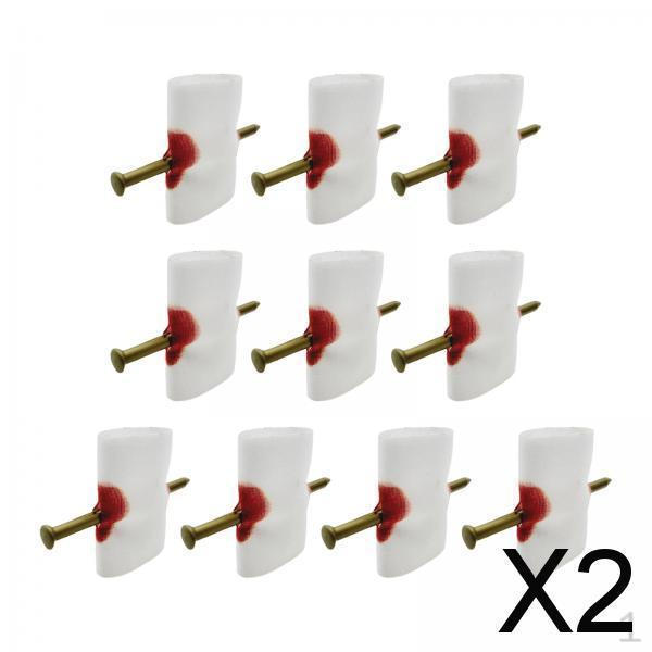 

2x 10x Кровавый гвоздь сквозь палец Хэллоуинский трюк Реквизит для шоу Ужасающие игрушки для вечеринок Карнавал