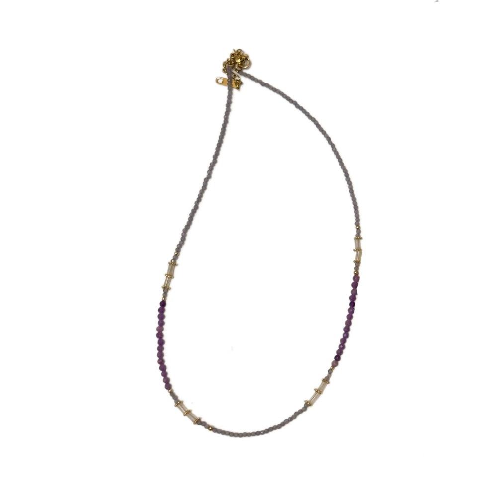 Chinese-style Amethyst Pendant Sweet Charm Dopamine Beads Necklace  Jewelry Accessories