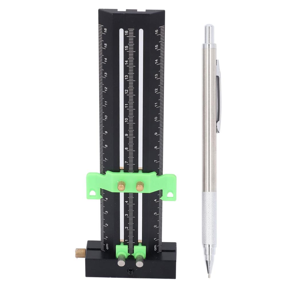 T Type Scribing Gauge with Steel Needle Double Line Marking Ruler Woodworking Sliding Measurement an