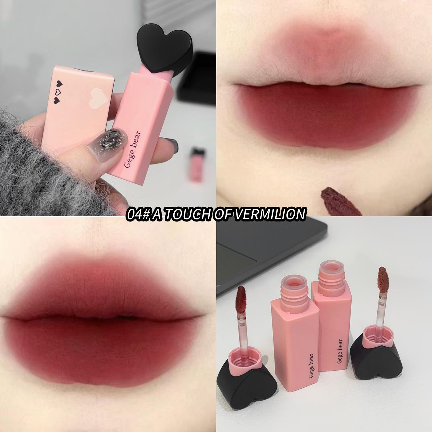 

GEGE BEAR Dream Sweetheart Velvet Lip Glaze Nude Matte Lipstick, 24-часовой натуральный бархатистый гладкий карандаш для губ