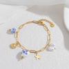 New Trend Gold Plated Stainless Steel Bracelet Ceramic Pendant Ocean Style Shell Conch Accessories Beach Jewelry Gifts for Women