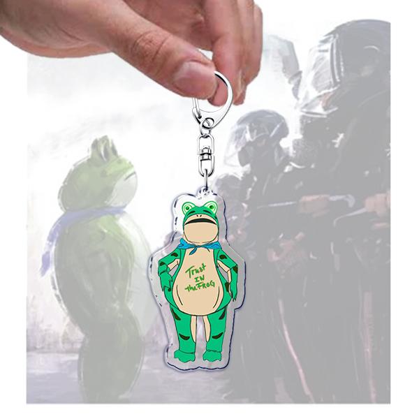 Funny Portland Frog Dont Obey Keychain Accessories Bag Charms Protest Resist Frogs Keyrings Jewelry Fans Freinds Gift