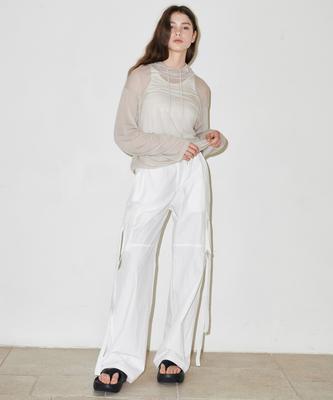 SLLOW GARMENTS Parachute Cargo Pants - White