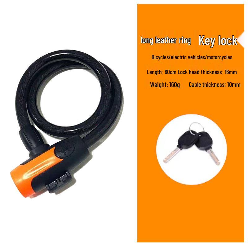 Waterproof Anti-theft Steel Cable Lock for Motorcycles, E-Bikes, and Helmets