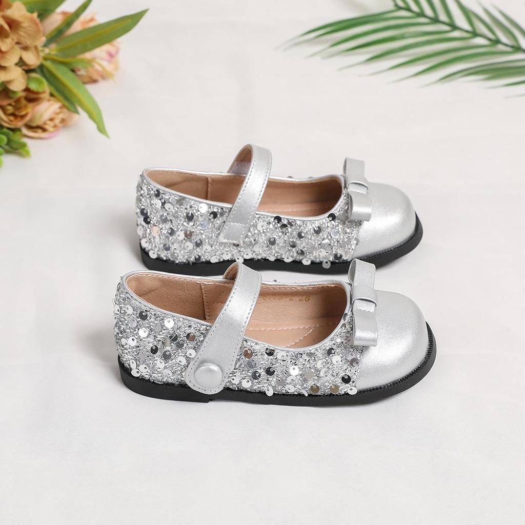 Children's Leather Shoes - New Spring/Autumn Styles: Cute Princess Sparkly Shoes with Soft-Soled Velcro for Babies