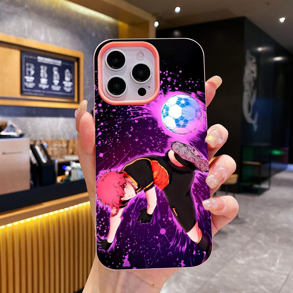 Blue Lock Ranze Kurona Jelly Double layer Pink Mobile Phone Case for iPhone 17 16 15 14 13 12 11 Air Pro Max Plus Protective iPhone 13