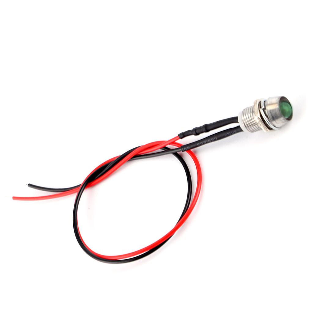 4 Pcs 12v 8mm LED Panel Pilot Dash Warning Light Indicator Lamp Car Van Green