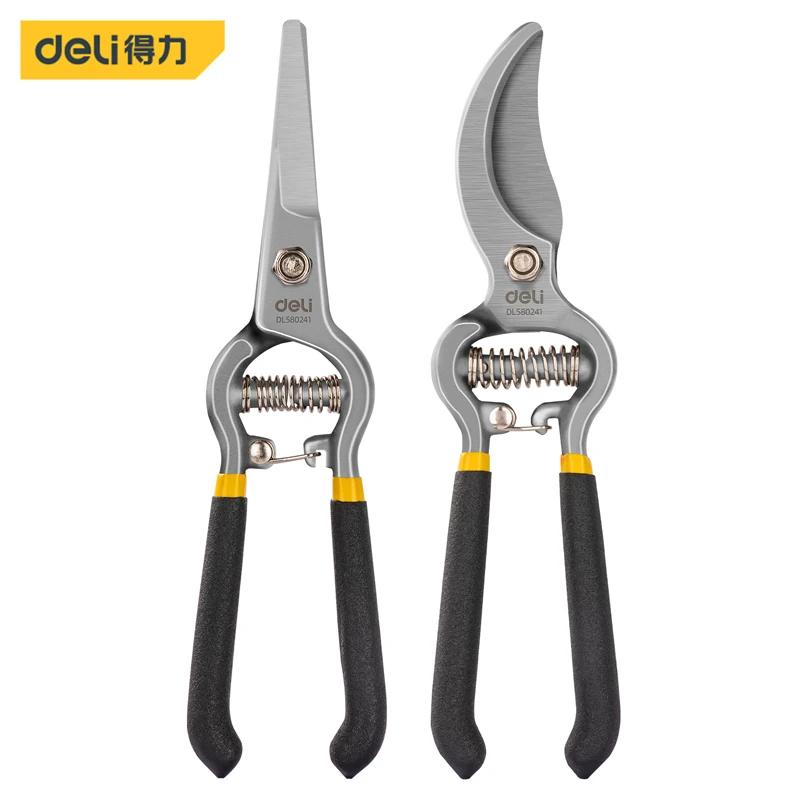 

Deli 2 Pcs Set 8.5 Gardening Scissors Pruner Secateurs Garden Labor-saving Bonsai Shears Fruit Tree Branch Pruning Hand Tools