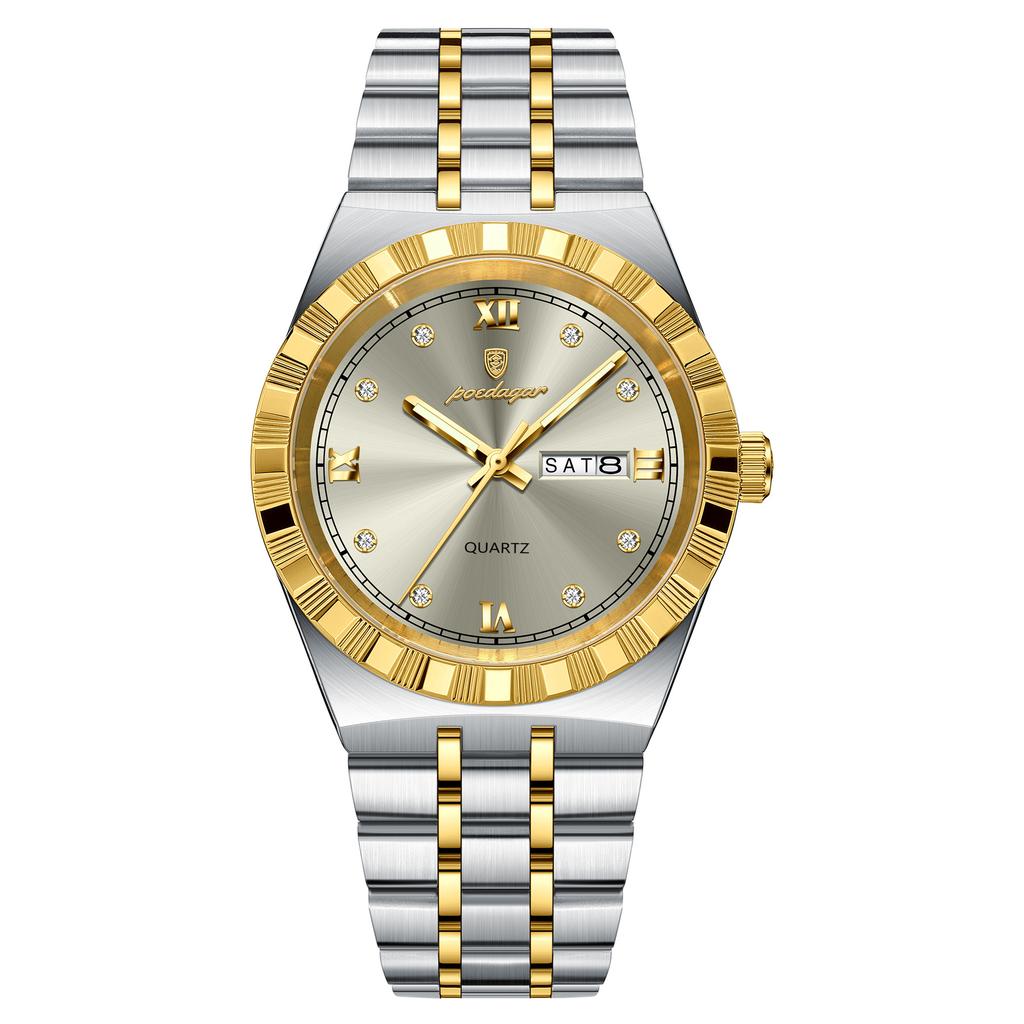 Men'S Watch Double Calendar Slim Quartz Watch