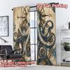 2D FLAT PRINTING 2pcs Curtains (Without Rod) Nautical Octopus Art Modern Curtains Machine Washable Fabric Curtains Gift Suitable