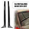 För VW Polo MK5 6R 6C 2011-2013 2014 2015 2016 2017 Bakre Sidofönster Spoiler Läpp Vinge Av ABS Blank Svart Karosskit 1 Par