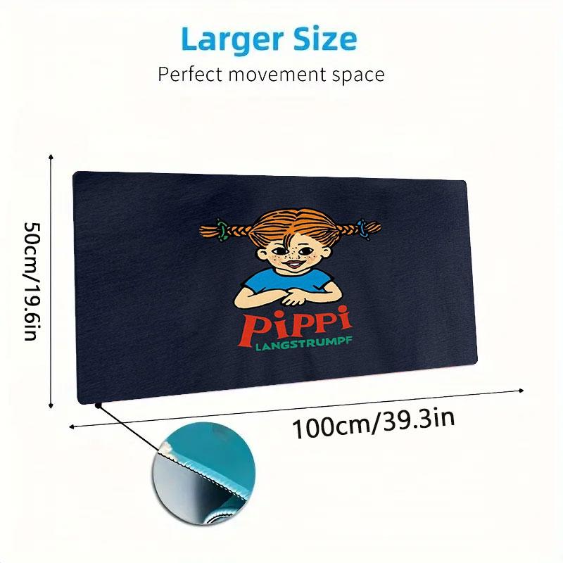 Pippi Longstocking Large Size Mouse Pad Large Gaming Table Cushion Non-slip Laptop Tablet Big Mousepad XXL Mat Mini PC Playmat With Lock Edge