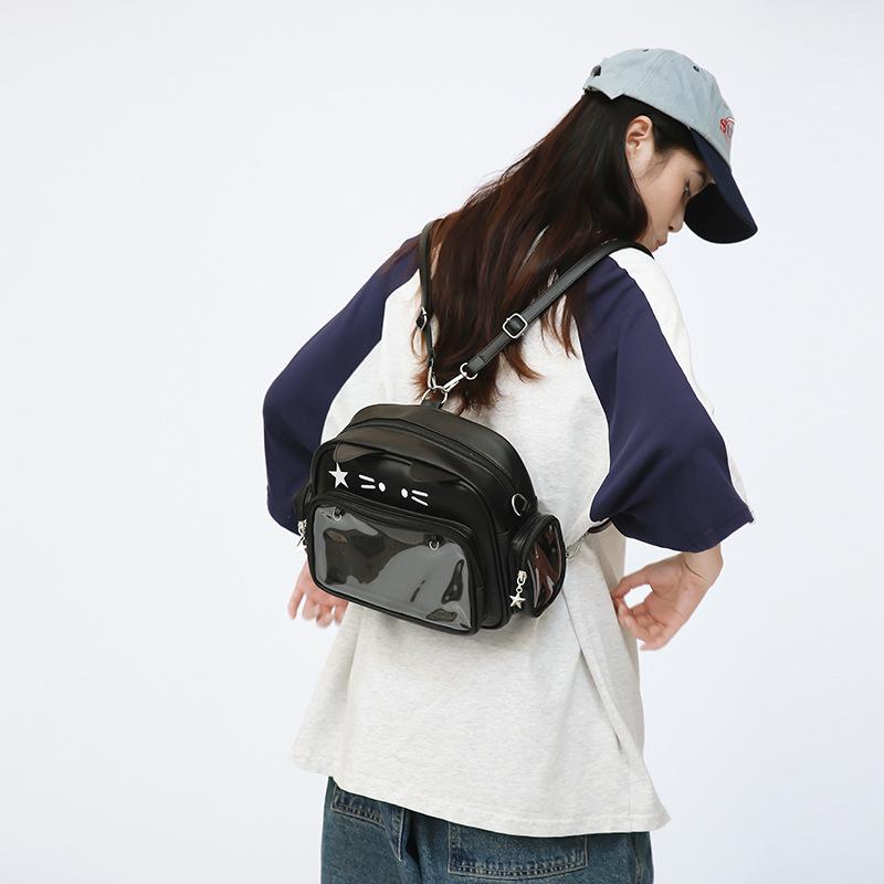 Borsa Ita con Orecchie da Gatto Kawaii, Borsa a Tracolla Trasparente per Donna, Borsa a Spalla Anime, Borsa Trasparente con Tasche Laterali