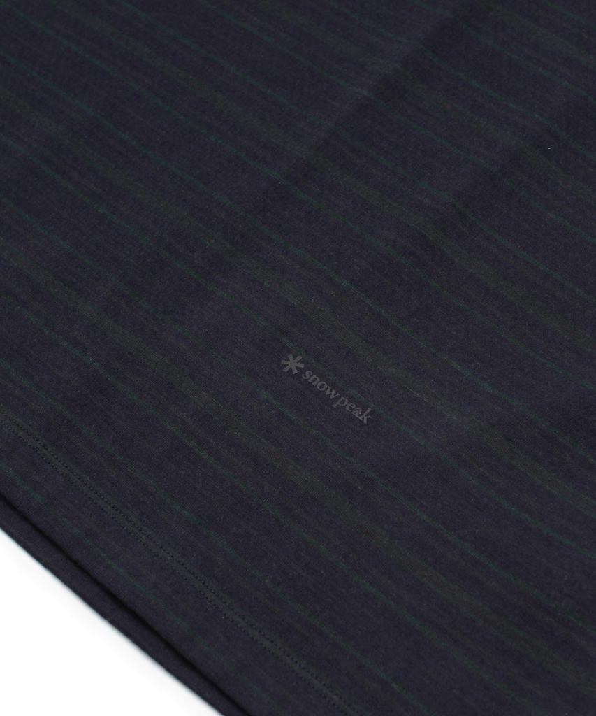 Snow Peak Hybrid Wool Mesh Stripe Cut and Long Sleeve and Sizes L/S T-Shirt SW-25AU014, Sew, T-Shirt, Men's Women's, Blue, BD-XL