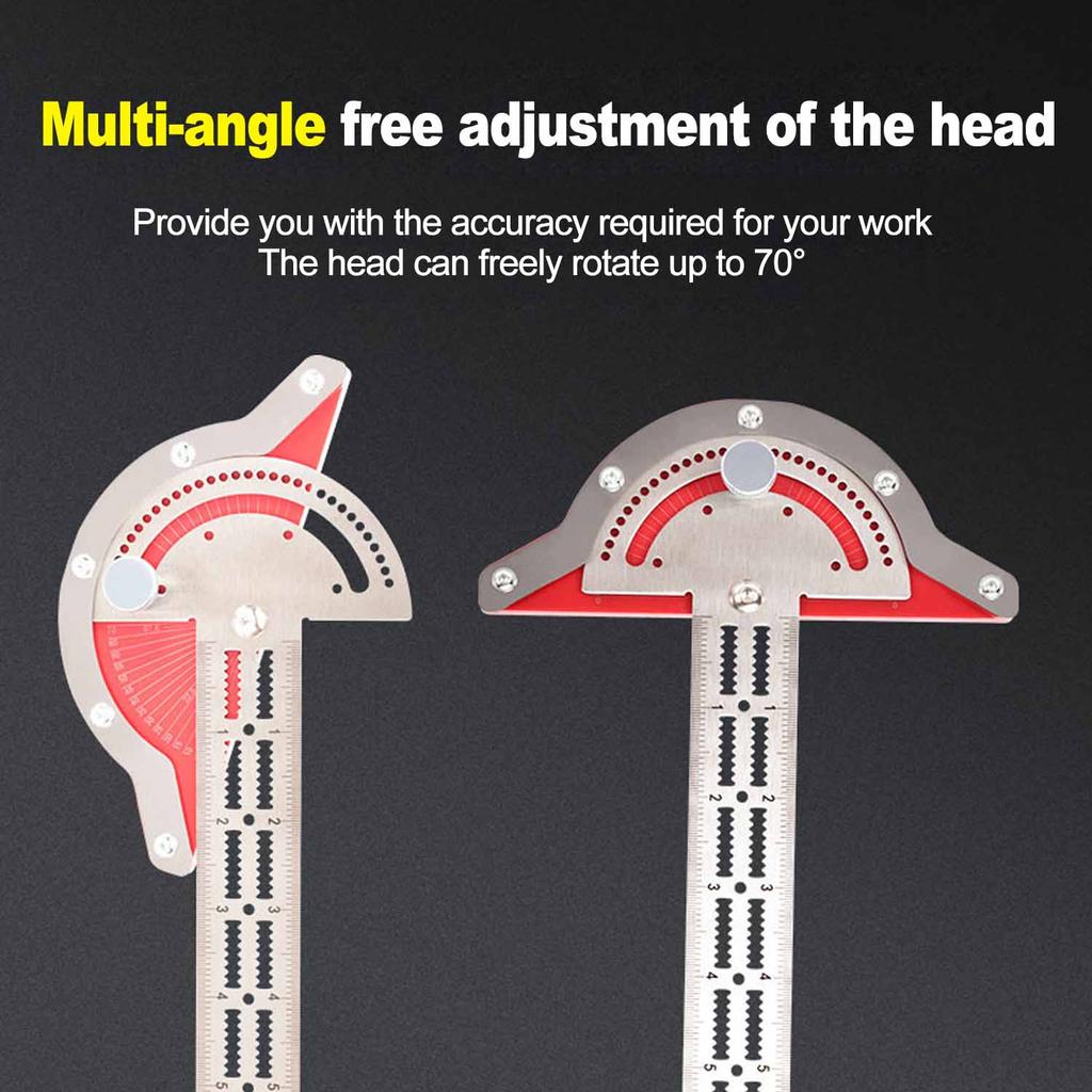 0-180 Degree Woodworkers Edge Ruler Stainless Steel Protractor Angle Angle Precision Carpenter Measuring Tool