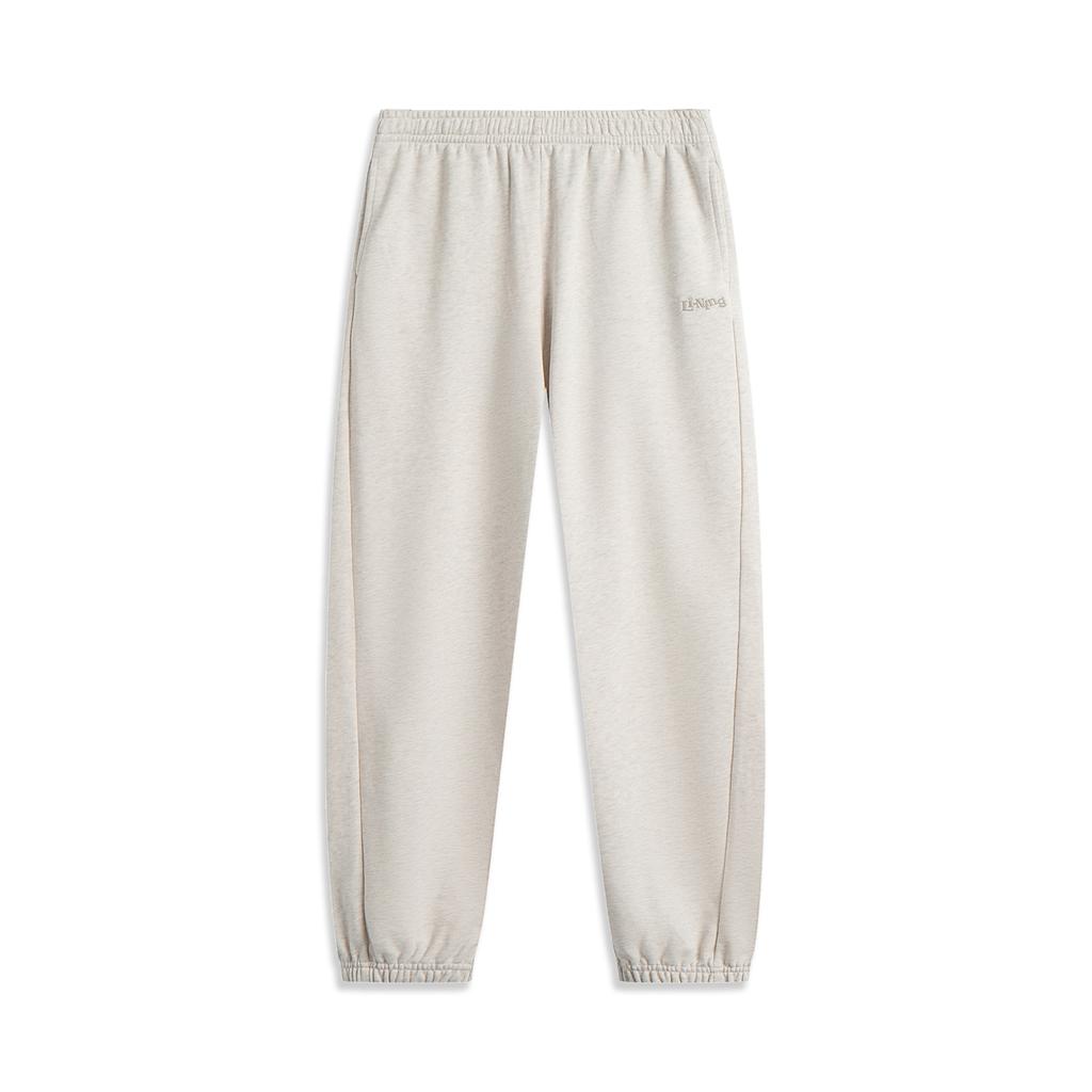 Li Ning Sports Lifestyle Series Casual Tapered Comfortable Versatile Knitted Sports Pants Women Pants Flower-Gray Tile-Gray AKLV268-7