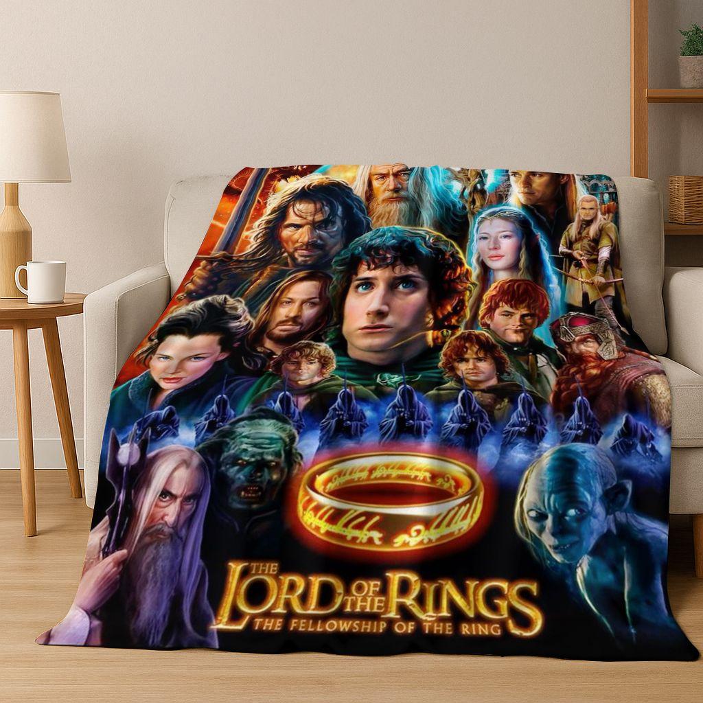 

Classics L-Lord of The Rings H-Hobbit Movie Flannel Blanket,Warm and Cozy Soft Throw Blanket for Home Bedroom Bed Sofa Cover Kid 75x90cm