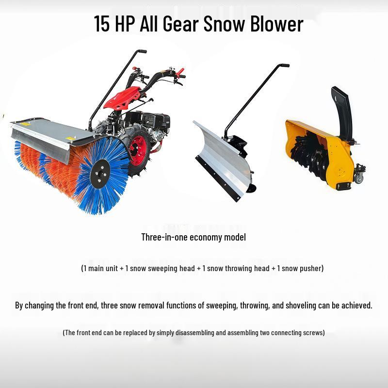 Snow Sweeper: 15HP Compact Push Snow Remover for Home and Property
