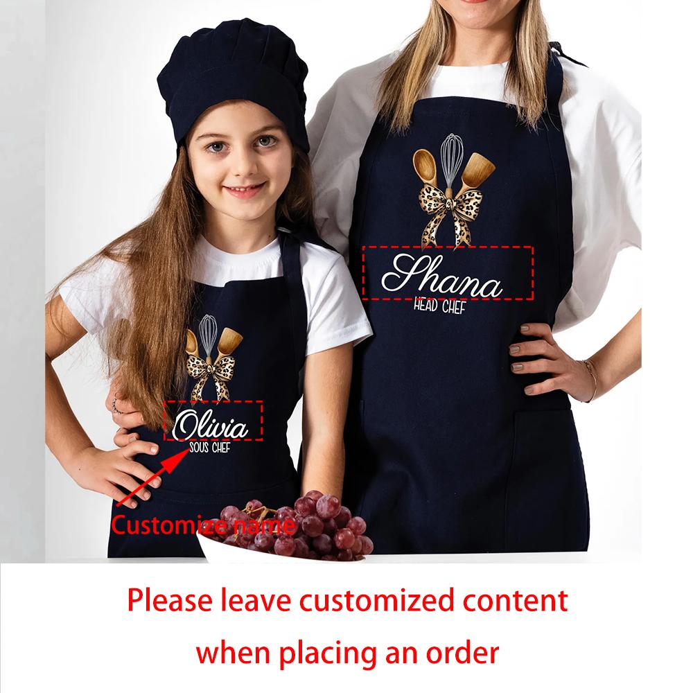 

Personalized Baking Apron Child Adult Holiday Baking Apron Cute Cookie Baker Christmas Cooking Gift Winter Chef Outfit Gift 2pcs