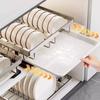 Stainless Steel Pull-out Dish Rack Large Dish Drainer Storage Rack  Under Cabinet