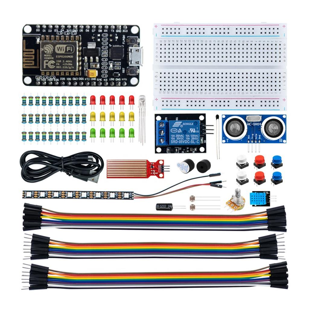 DIY Breadboard with Electronic Components Battery Protection/Boost/Module ESP8266 Door Locks Kit for Uno R3 Beginner's Kit