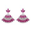 Source Zircon Earrings Luxury Ruby Tourmaline Earrings Fan Skirt Royal Sapphire Earrings