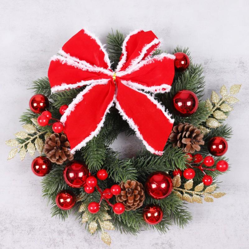 

30cm Christmas Wreath Front Door Wreath Xmas Hanging Oranments Merry Christmas Decoration For Home 2025 New Year Navidad 30cm