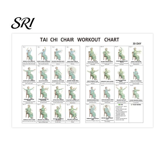Tai Chi Mobility Exercises Seniors Chair Workout Chart for 30 Day Structured Exercise Plan with Seated Guided Daily And Walking Balance Flexibility