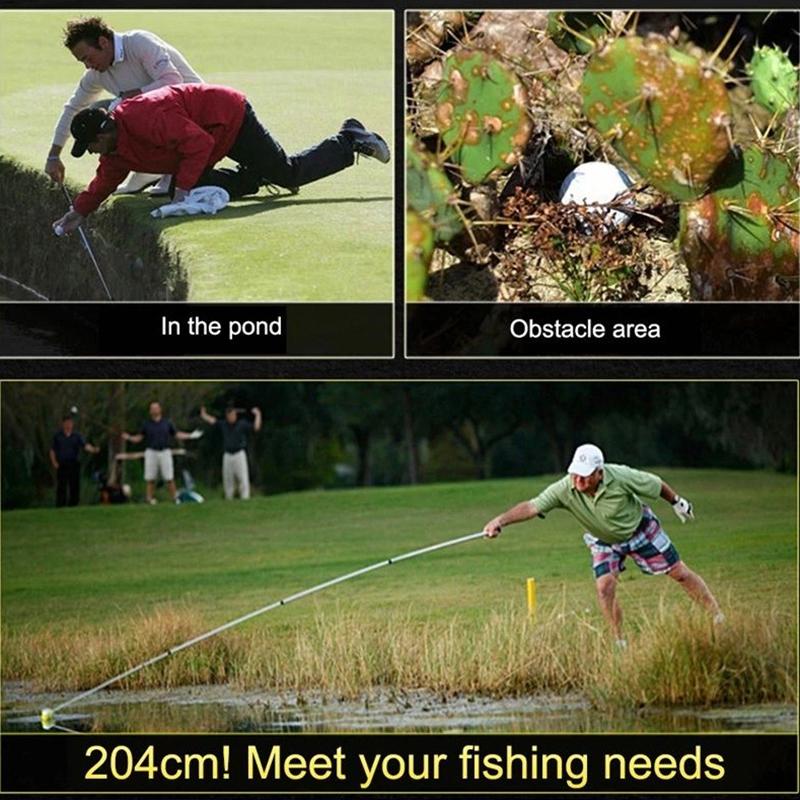 Selector de mingi de golf cu antenă retractabilă cu 8 secțiuni, lungime 204 cm