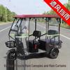 Fully Transparent Windproof Electric Tricycle Canopy with Thickened Double-Layer Rain Curtain