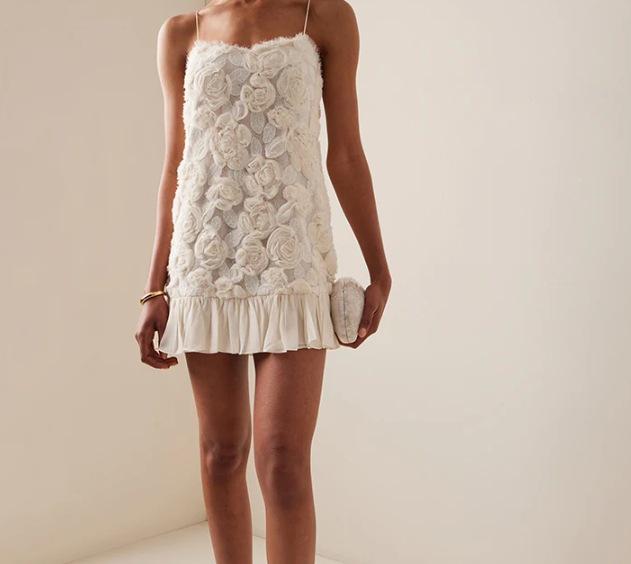 European American Women's 3D Rose Ruffle Patchwork Camisole Dress