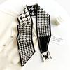 New knitted small scarf women's wool scarf autumn and winter small ears letter camellia narrow scarf