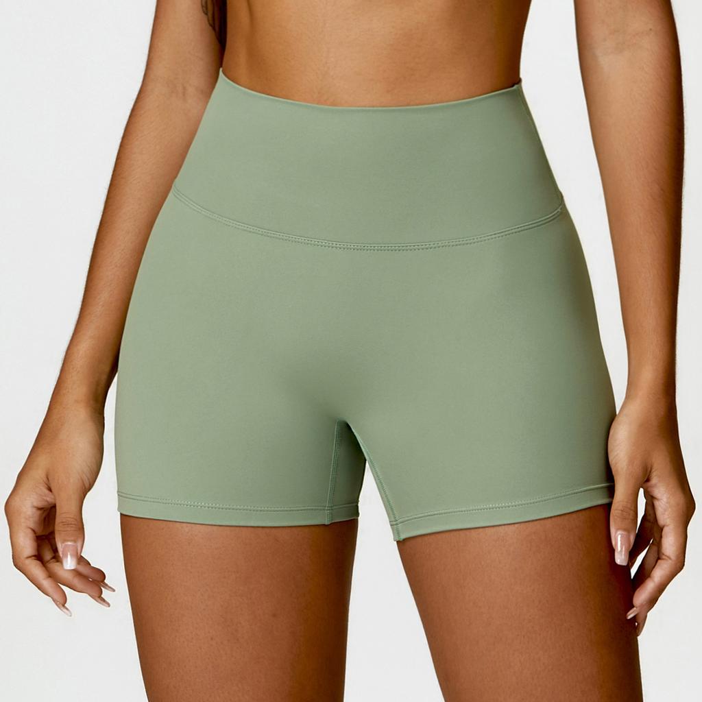 Shaved High Waisted Yoga Shorts, Cinching Belly, Peach Lifting Buttocks, Running And Fitness Pants, Tight Fitting Sports Shorts