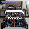 3pcs Duvet Cover Set (1*Duvet Cover + 2*Pillowcase, Without Core), Custom Name Kiss Rock and Roll Pattern Bedding Set, Home Bedroom Decor Gift