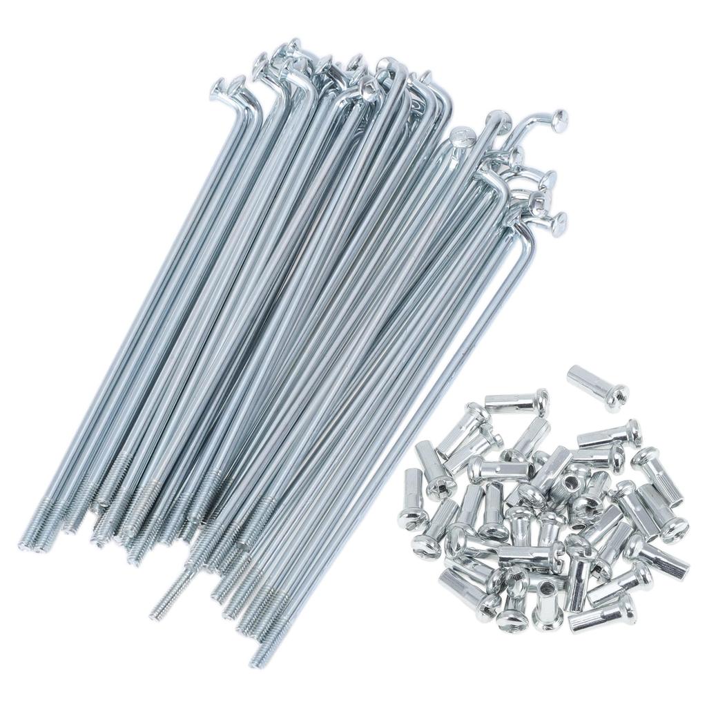 A ABSOPRO 13G Bicycle Spokes 83 mm Silver Tone 36