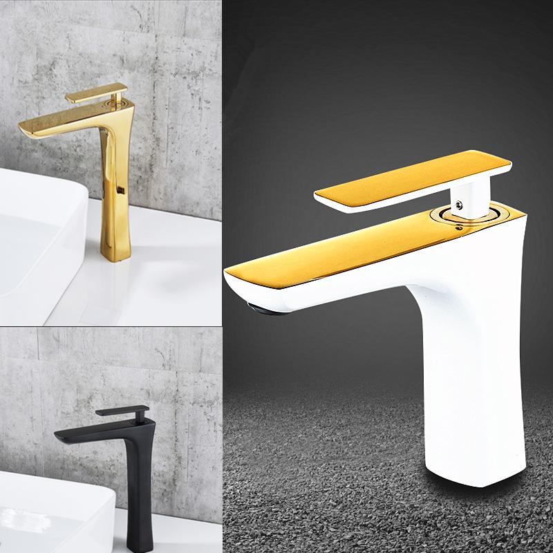 Basin Faucet Black Gold Basin Mixer Brass Crane Bathroom Faucets Hot and Cold Water Mixer Tap Contemporary Mixer Tap torneira