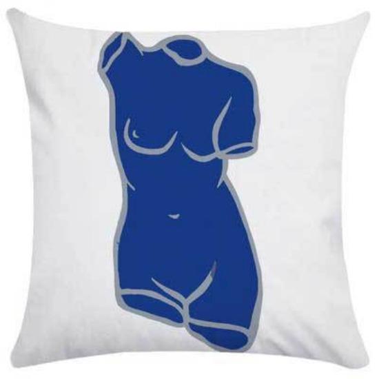 Nordic Pillow Ins Light Luxury Style Pillow Case Retro Art Abstract Blue Pillow Flower Sofa Backrest