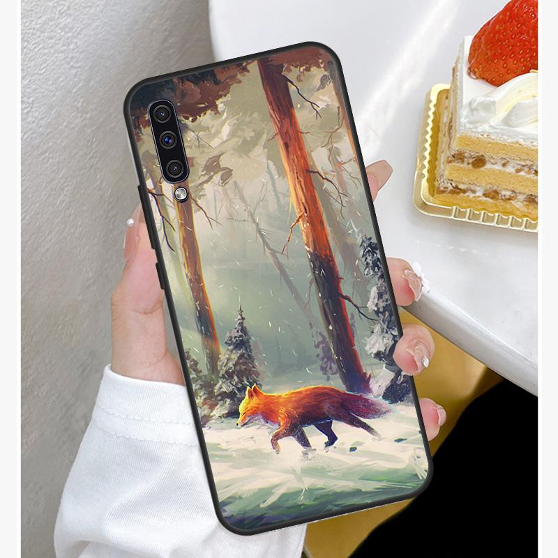 Watercolor Painting The Fox Phone Case For Samsung Galaxy A50 A70 A02S A20S A21S A52S A12 A32 A52 A72 A51 A71 Cover