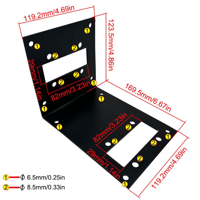 Car Air Diesel Heater Mounting Bracket L-Shaped Parking Heater Base Mount Plate Floor Plate Black for Eberspacher Webasto