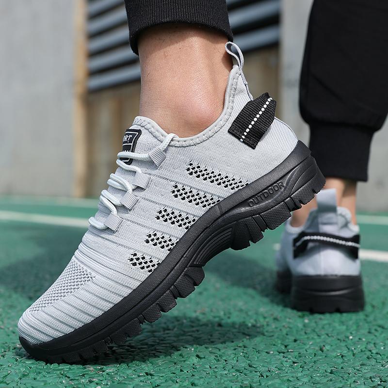 Trendy Men'S Outdoor Running Sneakers Breathable Non-Slip Comfortable  Walking Casual Shoes New Male Footwear Lace Up Flat Shoes