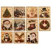Sparkling 3D Painting Canvas DIY Christmas Faux Pearl Art Kit with Frame, Santa Winter Holiday Theme Craft Supplies Beads for Adults Beginner,