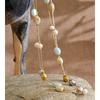Eetit 2026 Agalmatolite Natural Pearl Stone Beads Chain Necklace Women Stainless Steel Spring Summer Collar Waterproof Jewelry