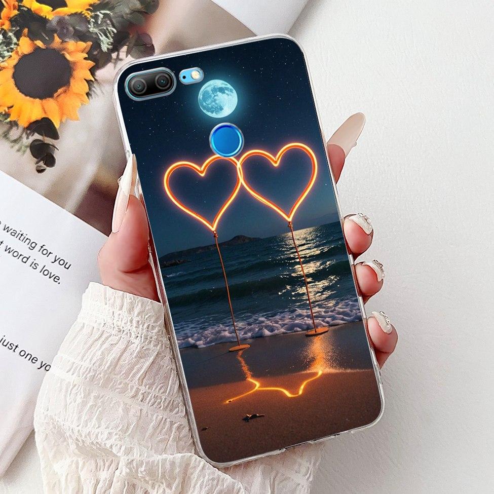 Clear For Honor 9 Lite Case Cute Cat Fashion Flowers Funny Painted Back Cover For Honor 9Lite Phone Case LLD-L21 LLD-L31 LLD-L11
