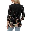 Women's Fashion Casual Round Neck 3/4 Sleeve Loose  Printed T-Shirt Ladies Top
