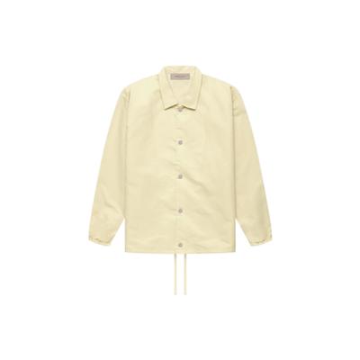 Essentials Fall/Winter 2022 Nylon Coaches Jacket With Emblem Collar and Wind-Resistant Buttons Unisex Jacket Canary-Yellow FOG-FW22-935