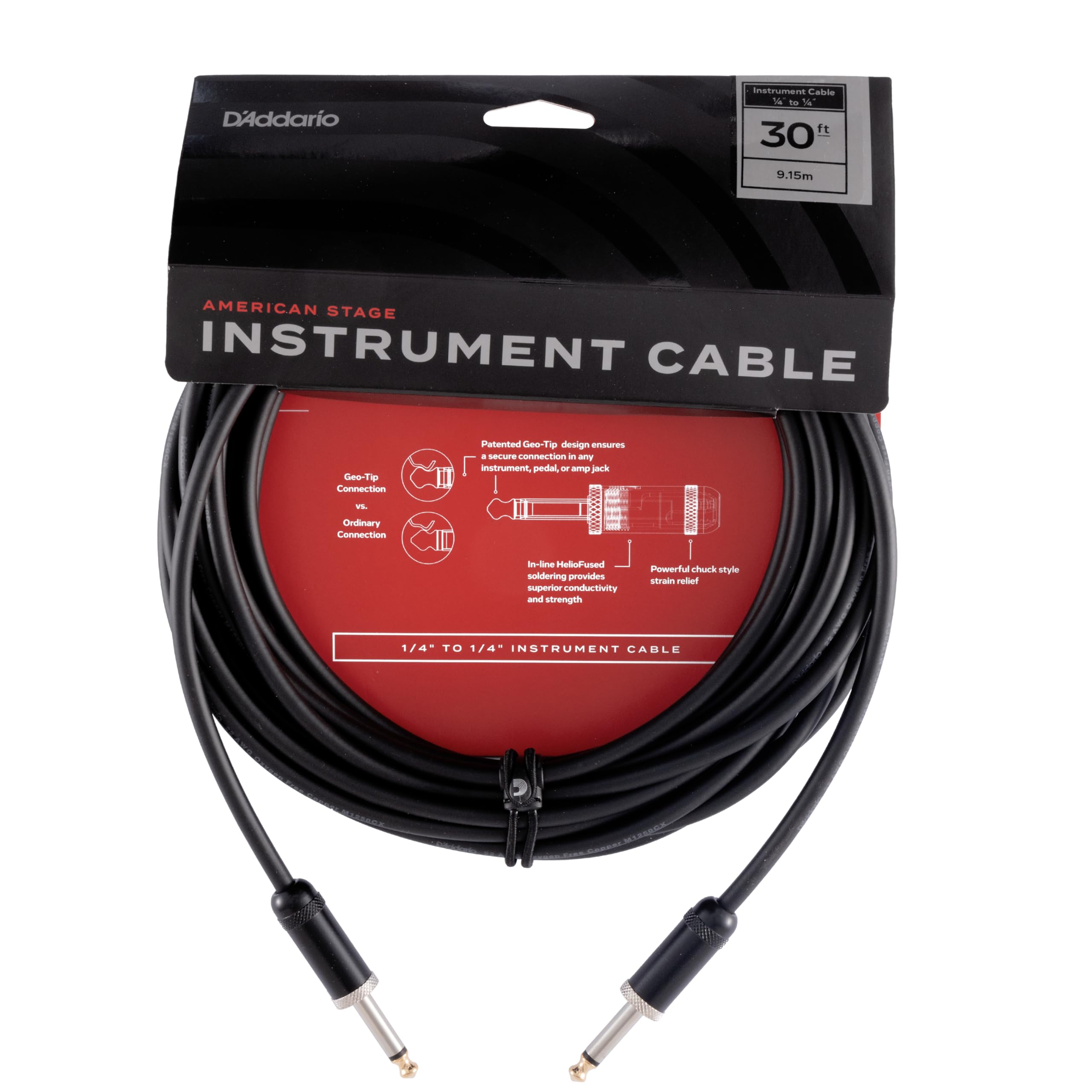 

Shielded Cable American Stage Instrument Cable D Addario (Guitar Shield) PW-AMSG-30 (9.1m S-S) []