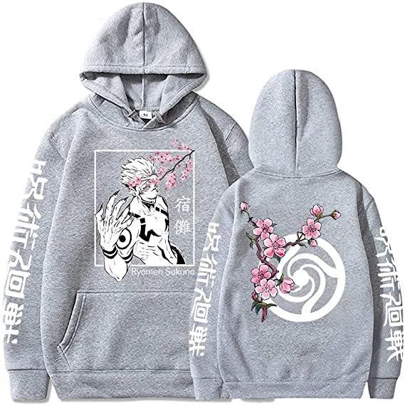 Sunman Printed Hooded Loose Fleece Couple Sweater Anime Hoodie