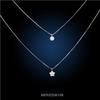 Noble Exquisite Fashion Wild 925 Sterling Silver Jewelry Star Inlaid Double Clavicle Chain Beautiful Pendant Necklaces Xl142